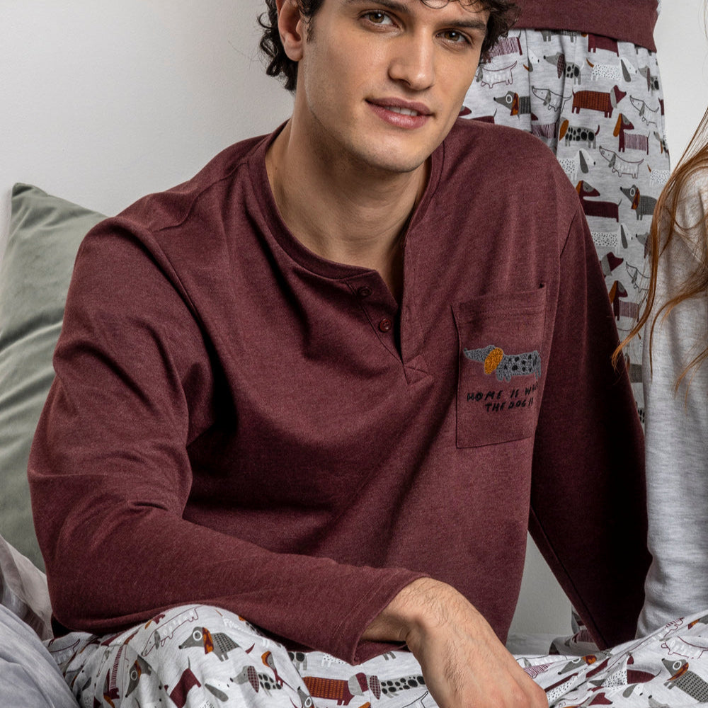 Pijama manga Dogs Home hombre - Admas