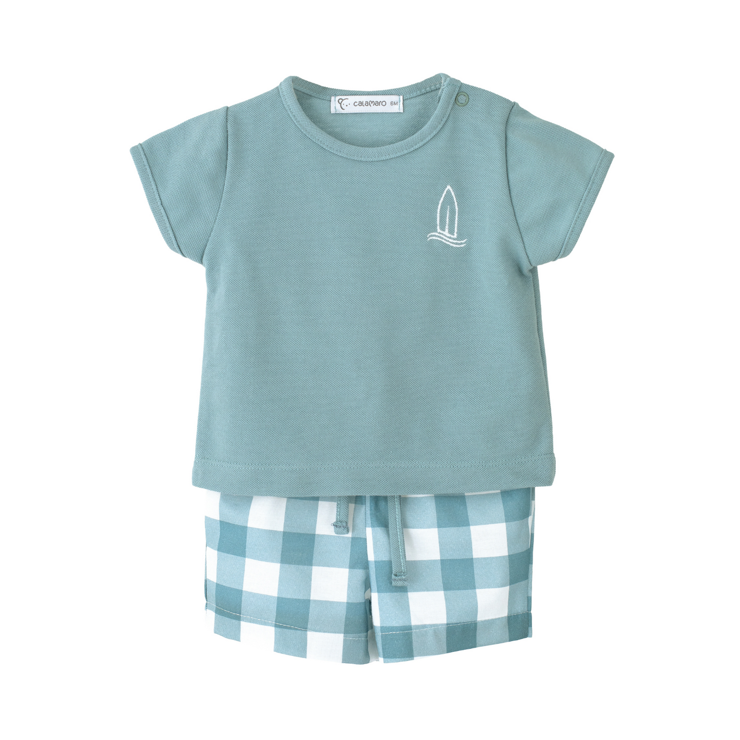 Conjunto pantalón cuadros azulado - Calamaro