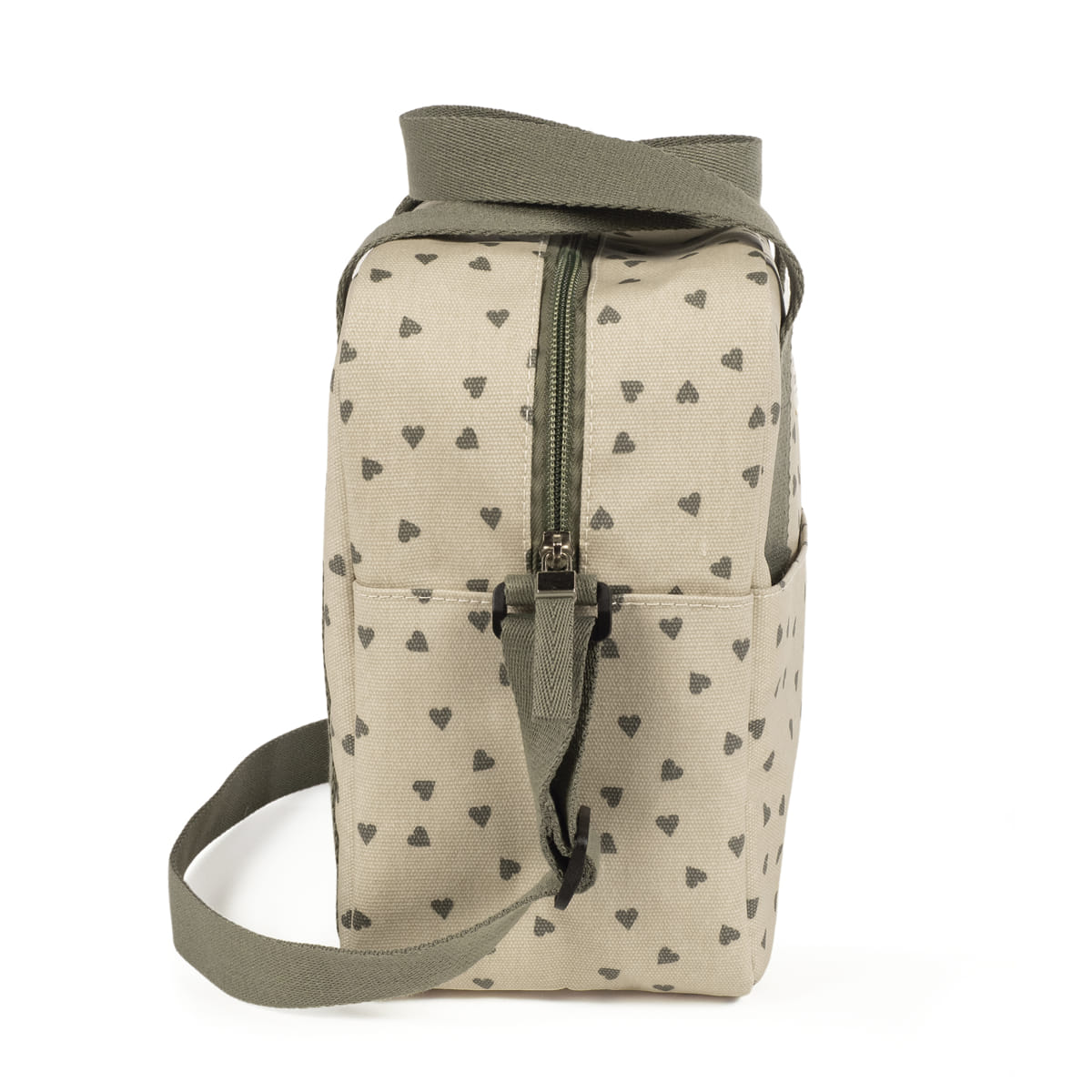 Bolsa térmica corazones Poppy Musgo - Walking Mum