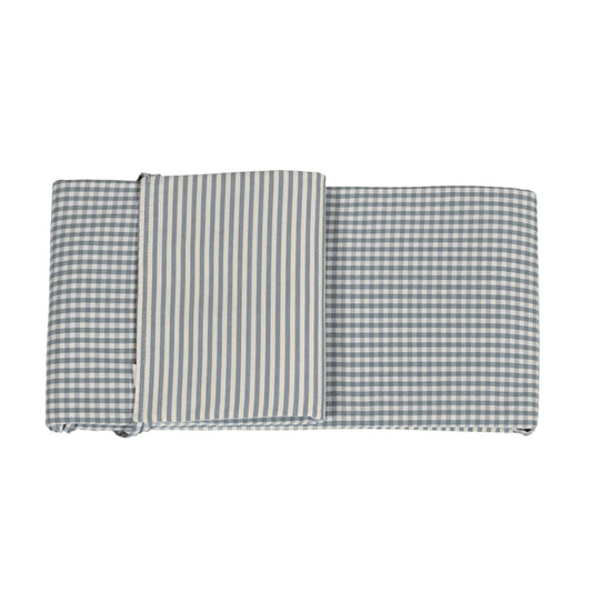 Protector de cuna 120x60 CM Praliné Rayas/Vichy Macha - Walking Mum