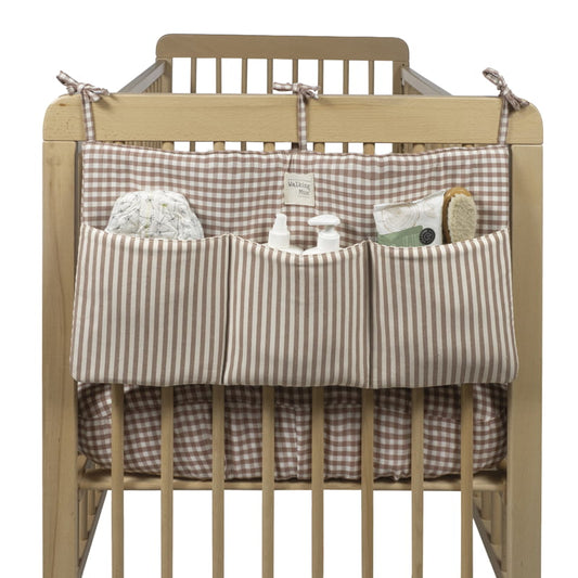 Organizador Cuna Praliné Vichy Rayas Moka - Walking Mum