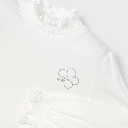 Camiseta crudo semicisne básica niña Mayoral