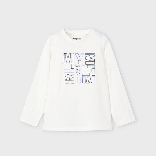 Camiseta letras blanca básica niño - Mayoral