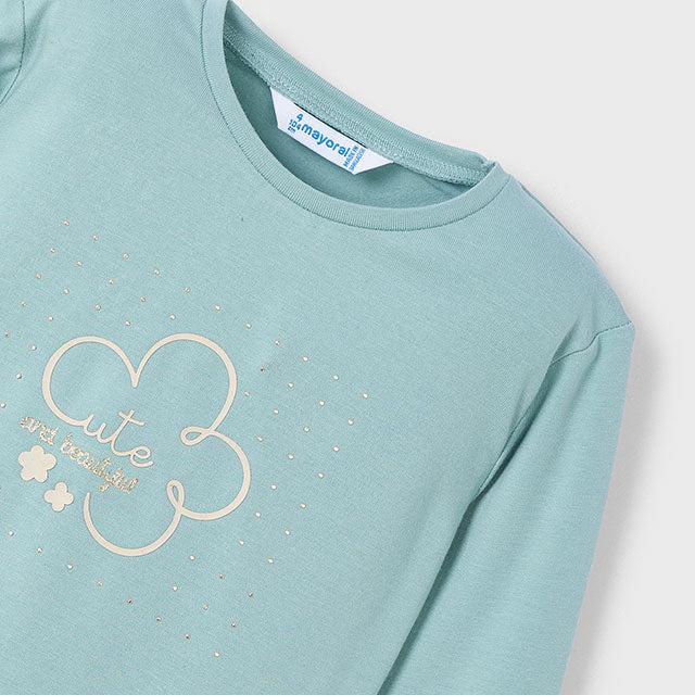 Camiseta básica flor niña Mayoral