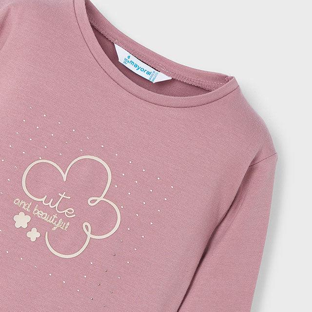 Camiseta básica flor niña Mayoral
