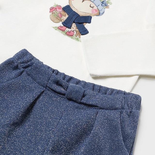 Conjunto bermuda y camiseta índigo bebé niña Mayoral