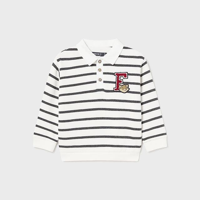 Sudadera rayas cuello polo bebé niño Mayoral