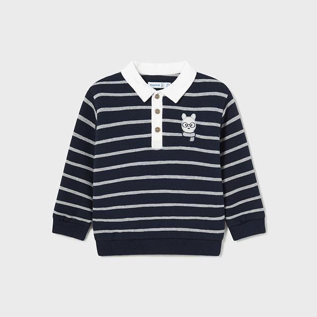 Sudadera rayas cuello polo bebé niño Mayoral