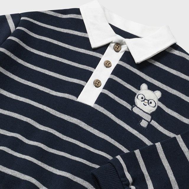 Sudadera rayas cuello polo bebé niño Mayoral