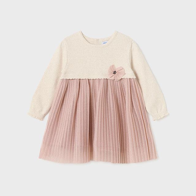 Vestido combinado tricot bebé niña Mayoral