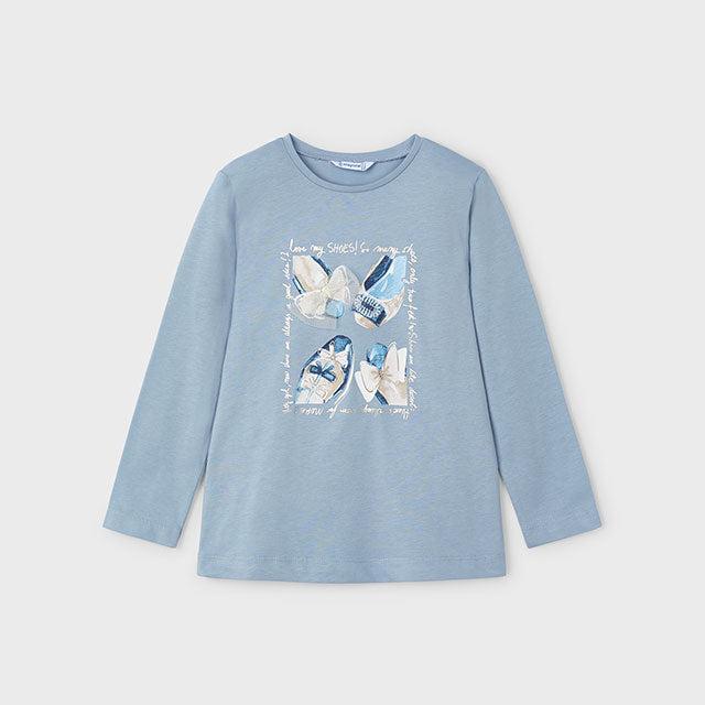 Camiseta dibujos azul niña - Mayoral