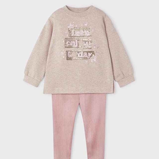 Conjunto legging antelina y sudadera niña Mayoral