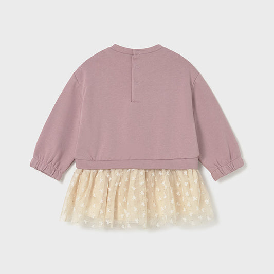 Vestido combinado tul estrella rosa - Mayoral