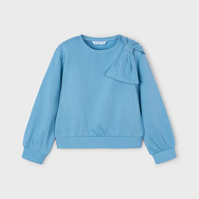 Sudadera lazo niña celeste - Mayoral