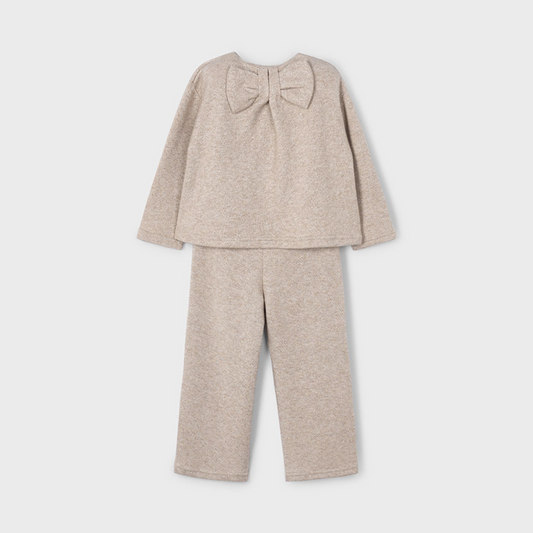 Conjunto pantalón y jersey glitter beige - Mayoral