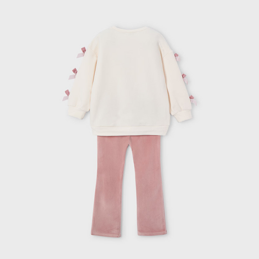 Conjunto legging y sudadera lazos rosa - Mayoral