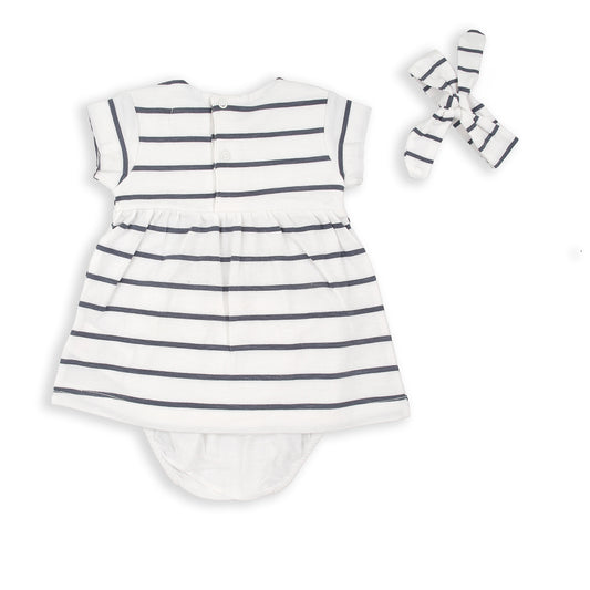 Vestido 3 piezas rayas marinero - BabyBol