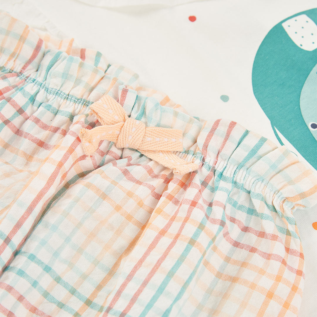 Conjunto bebé algodón blanco elefante - Boboli