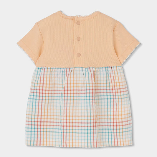 Vestido punto combinado elefante beige - Boboli