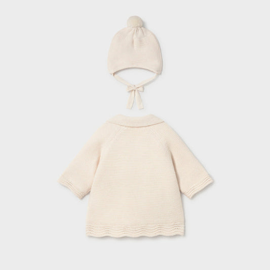 Abrigo tricot con gorro Cerámica - Mayoral