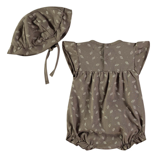 Ranita bebé niña volante Hojas marrón - BabyBol