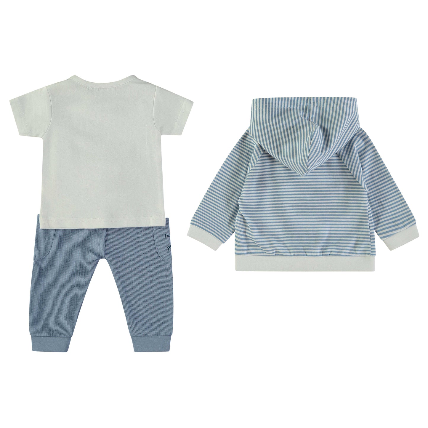 Conjunto chandal bebé 3 piezas rayas azul - BabyBol
