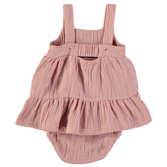 Vestido bebé niña Muselina Rosa - BabyBol