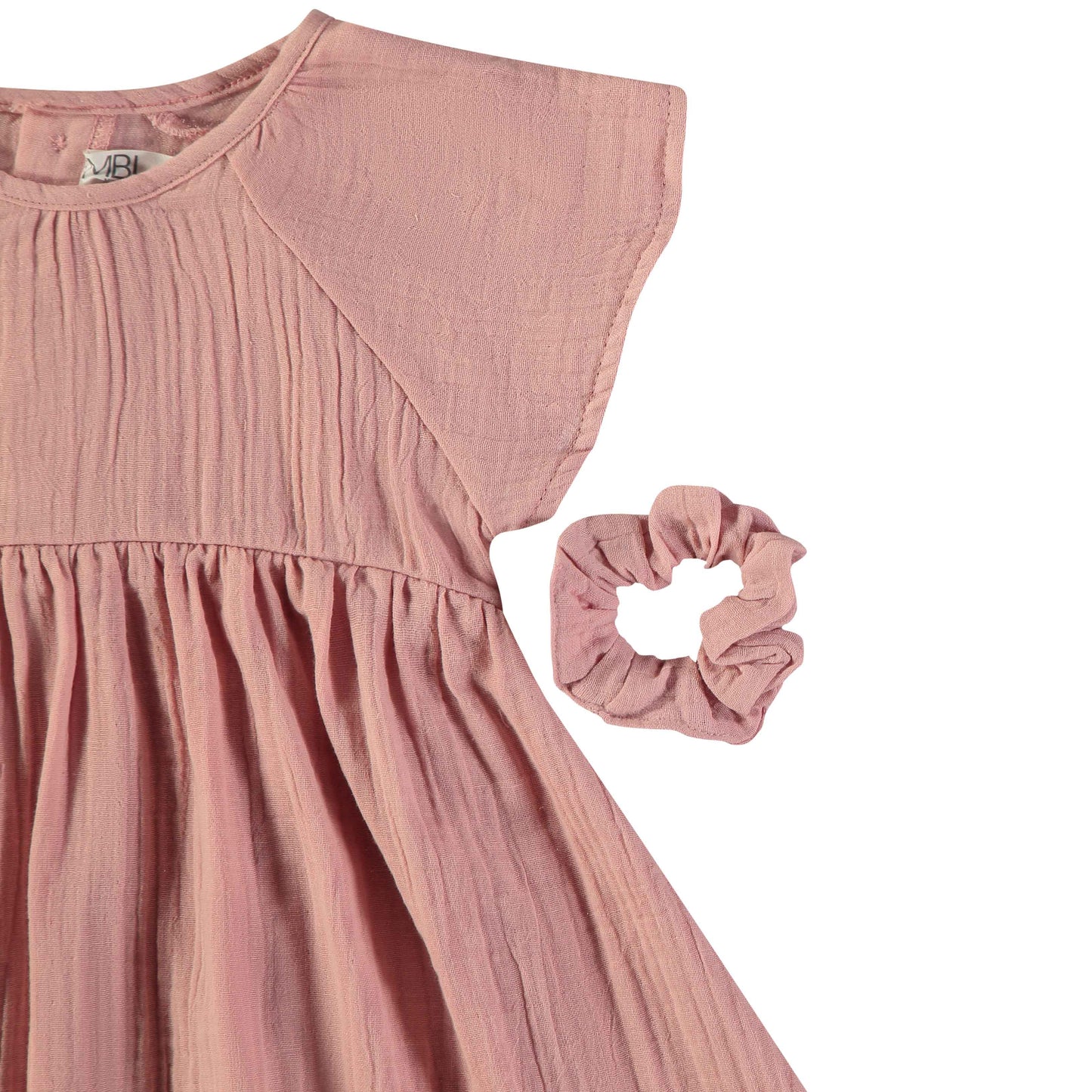 Vestido niña Rosa con coletero - BabyBol