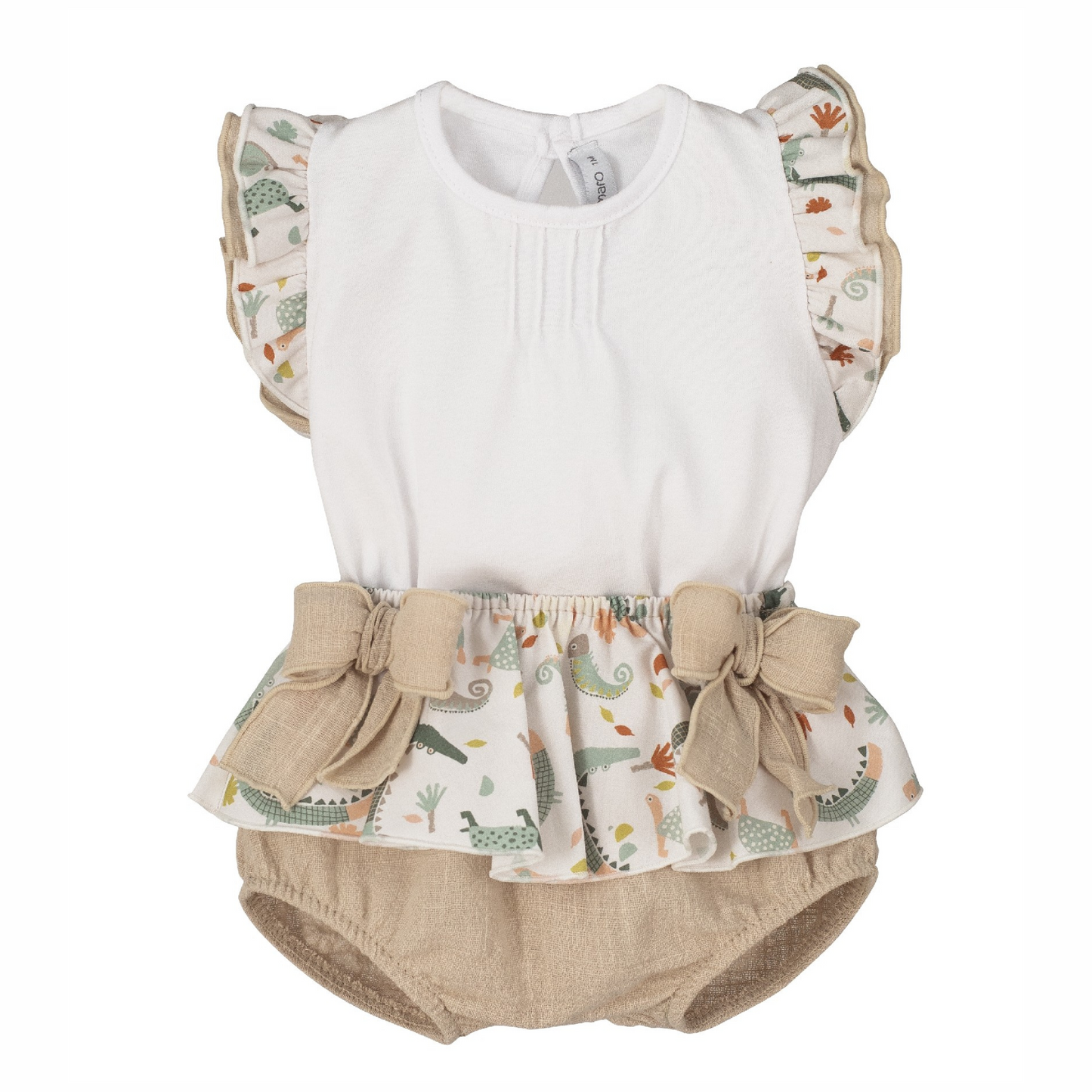 Conjunto pololo Mejorana beige lazo - Calamaro