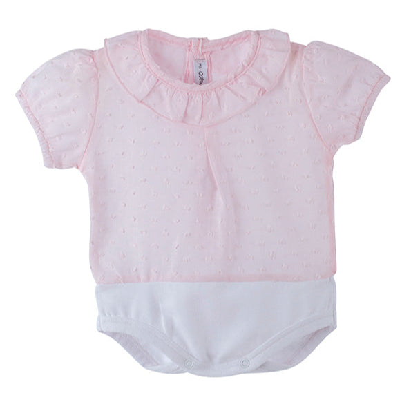 Body camisa manga corta plumeti rosa - Calamaro