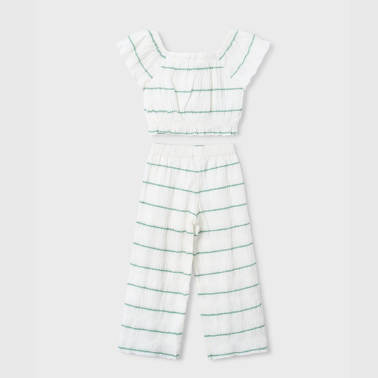 Conjunto niña pantalón y top Daisy Menta - Mayoral
