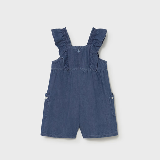 Mono Denim corto volantes bebé - Mayoral