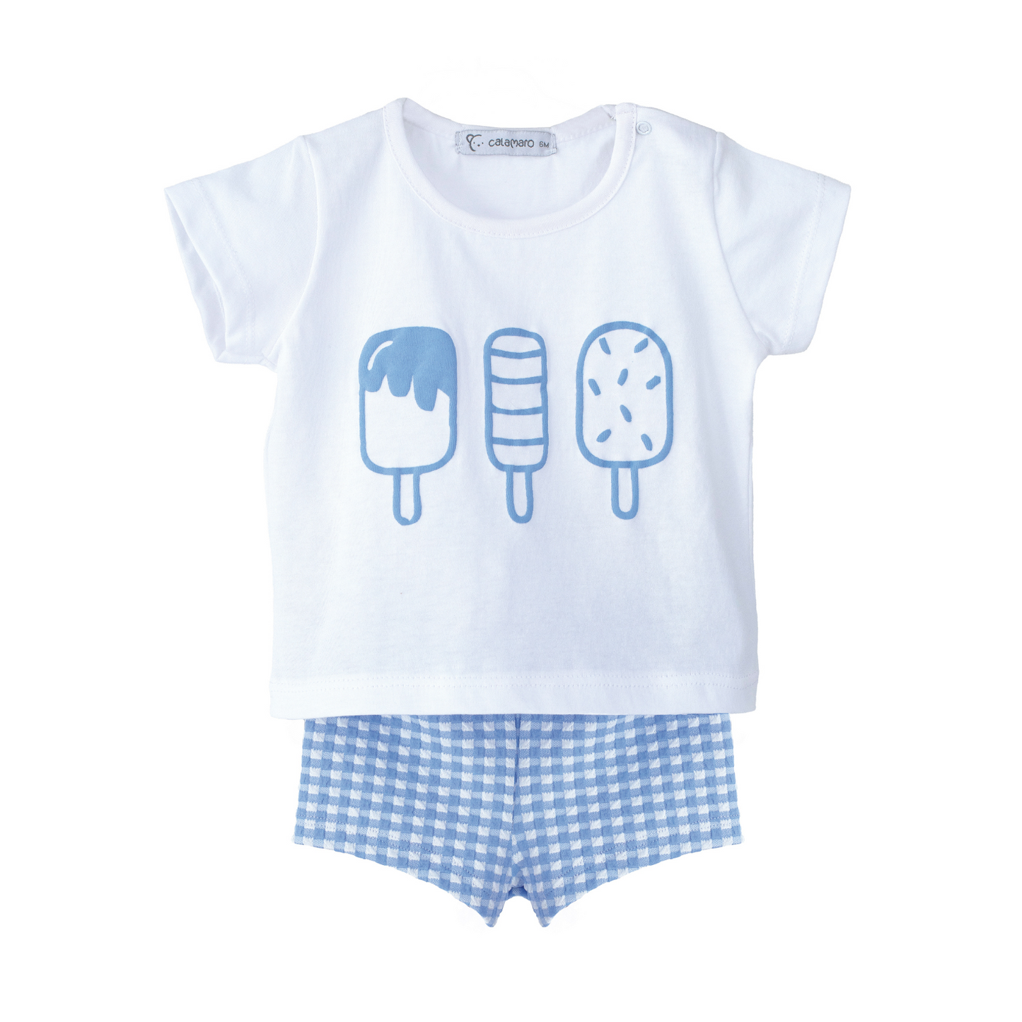 Conjunto baño Vichy azul - Calamaro