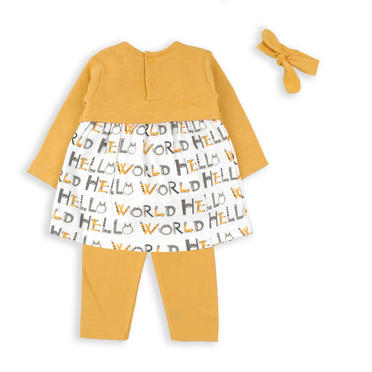 Conjunto dos piezas con cinta Hello world - BabyBol