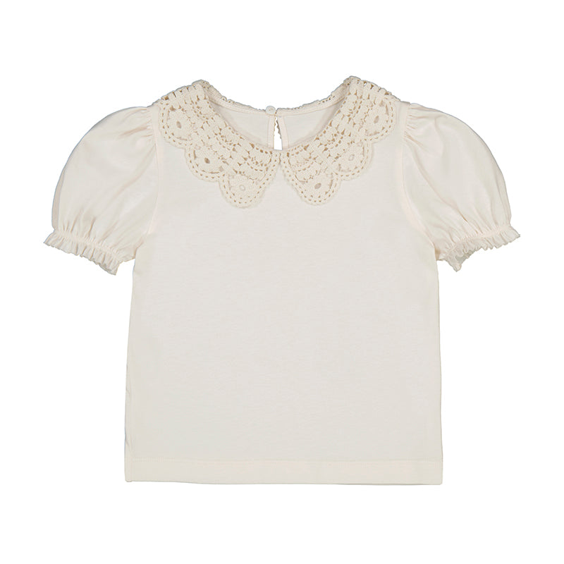 Camiseta cuello crochet crudo - Mayoral