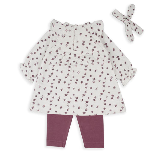 Vestido frambuesa flores volantes - BabyBol