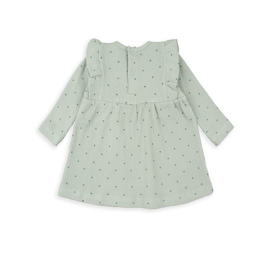Vestido punto lunares verde - BabyBol