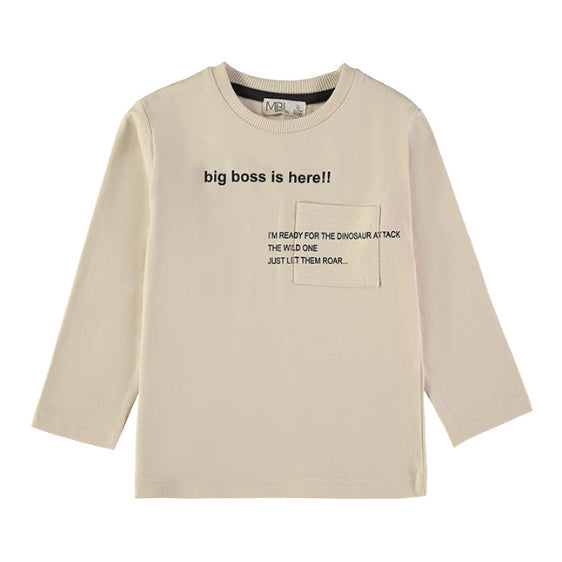Camiseta Manga Larga Beige “Big Boss” – Babybol