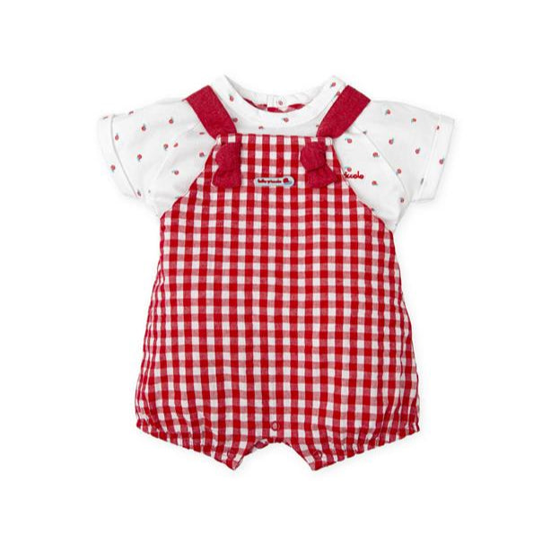 Conjunto peto Vichy rojo - Tutto Piccolo