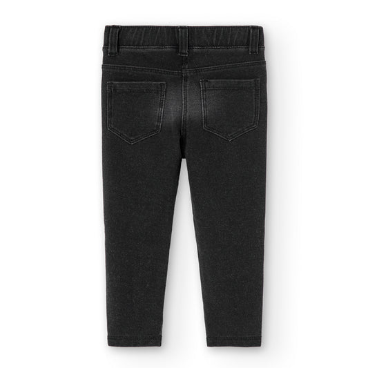 Pantalón denim black básico niña