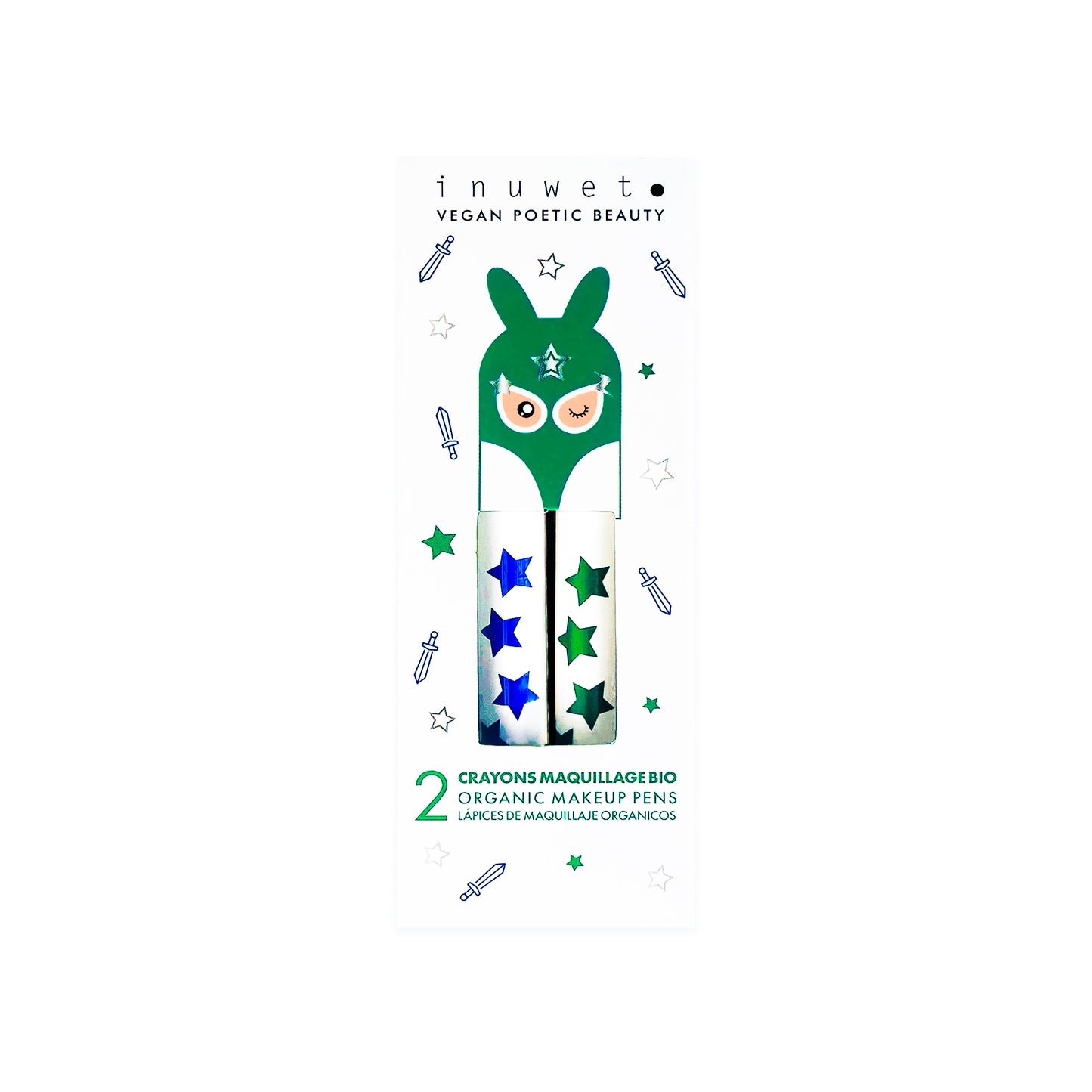 Dúo de lápices orgánicos Heroboy Azul/Verde - Inuwet