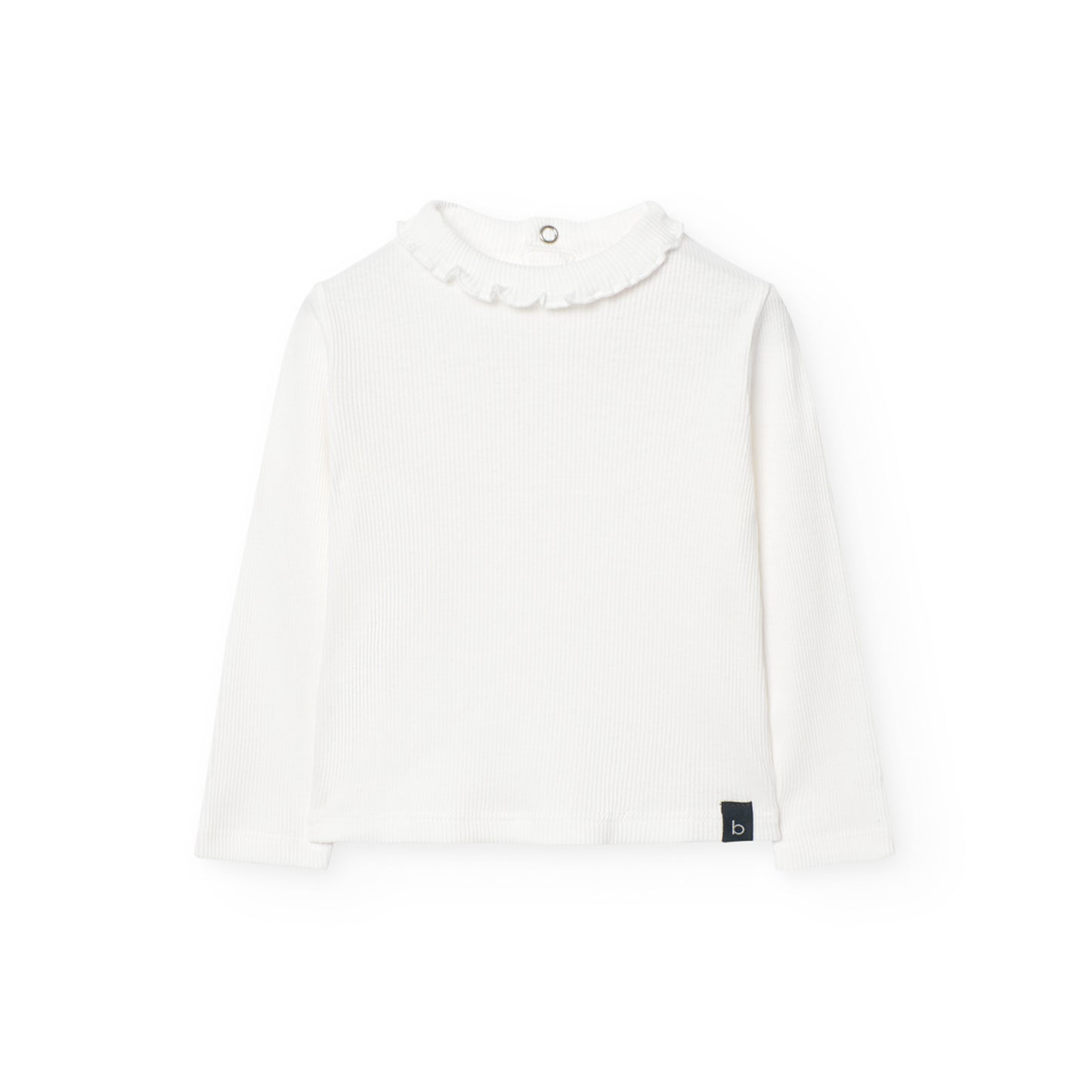 Camiseta canalé blanca básica Boboli