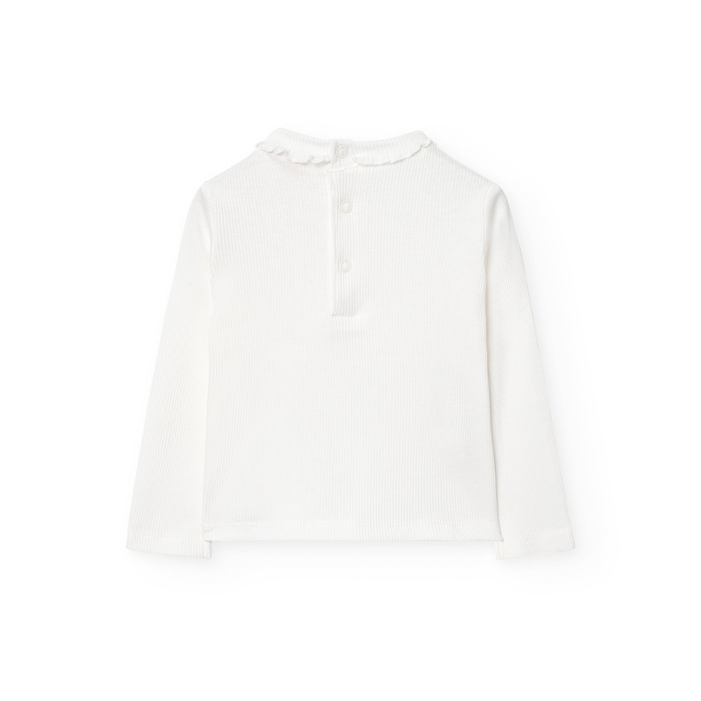 Camiseta canalé blanca básica Boboli