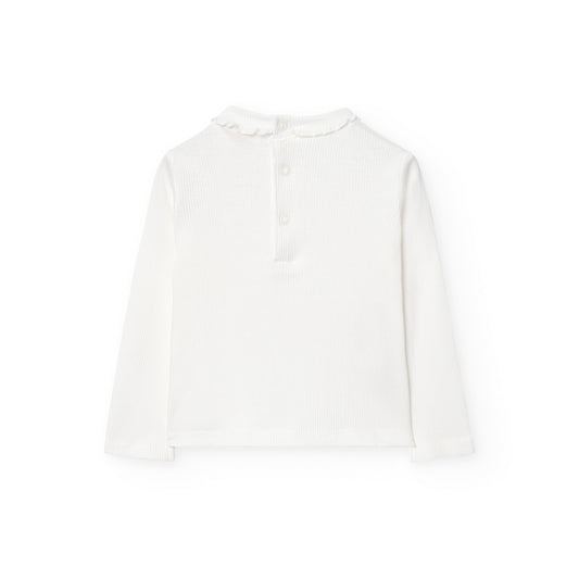 Camiseta canalé blanca básica - Boboli