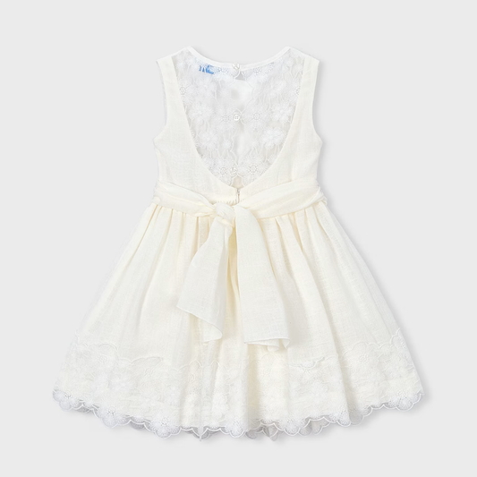 Vestido crema ceremonia Encaje niña - Mayoral