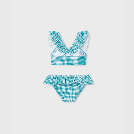 Bikini vichy Menta con volantes - Mayoral