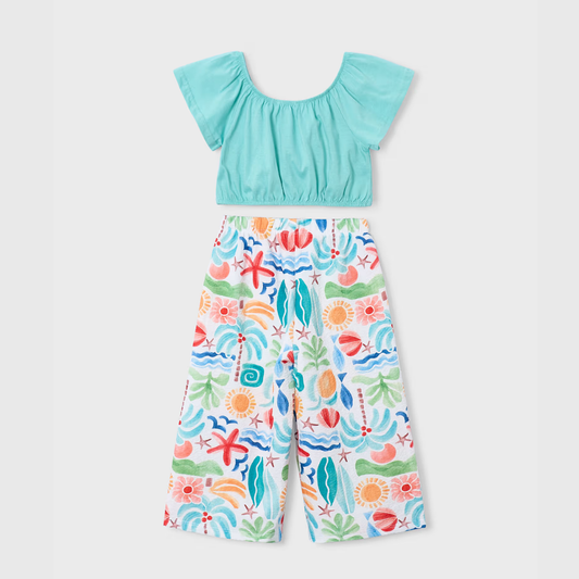 Conjunto niña pantalón y top Oasis Menta - Mayoral