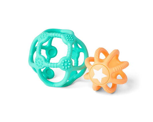 Pelota sensorial dos en uno Verde y Naranja - Little L