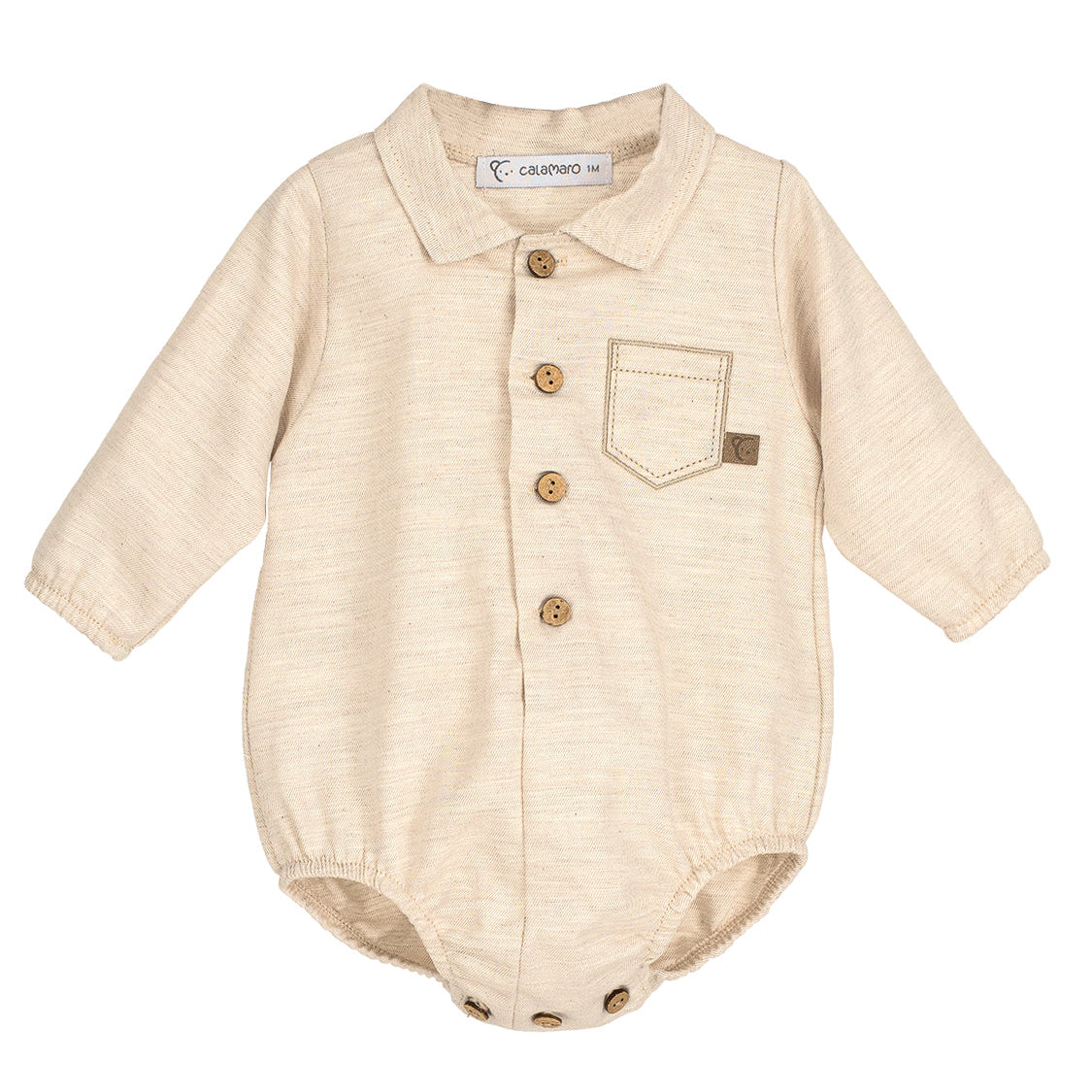 Pelele Bebé Niño Auster Beige - Calamaro