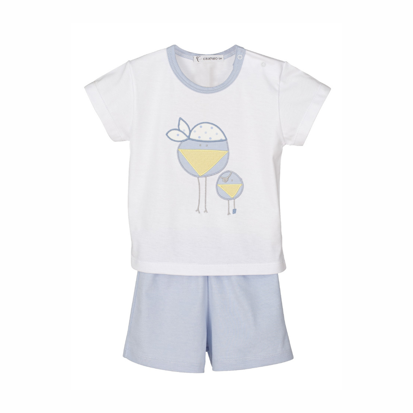 Pijama corto pollito celeste - Calamaro